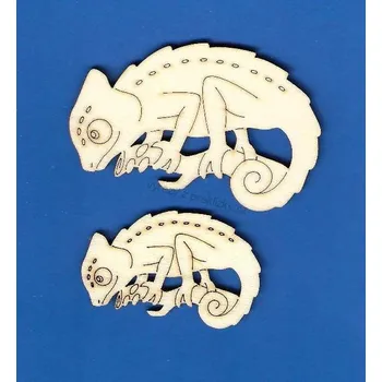 Stavební deska Výřez z překližky, Z157/2, CHAMELEON NA VĚTVI-malý, 5,2x3,8cm, 1ks