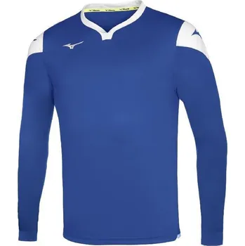 Chlapecké tričko Dětské sportovní tričko Mizuno Game Shirt Runbird JR Long Sleeve - Royal-White Velikost: 128