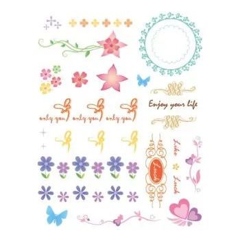 Dětské zboží Razítka gelová - Gelová razítka - Kytičky "Enjoy your life"