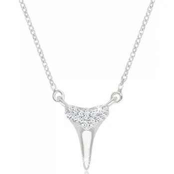 Náhrdelník Náhrdelník ze stříbra 925 - silueta žraločího zubu ozdobená blýskavými zirkonky