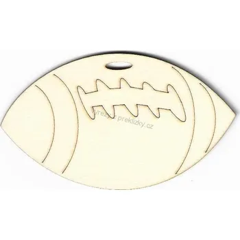 Stavební deska Výřez z překližky, S49, RAGBY MÍČ, 11x6,5cm, 1ks