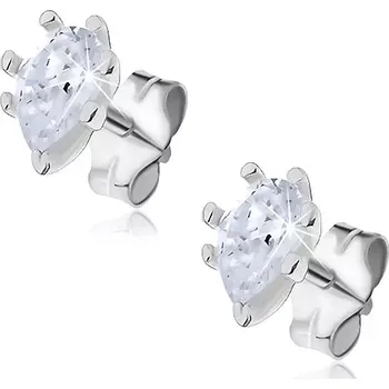 Náušnice Stříbrné náušnice 925 - zirkonové kapky uchycené hůlčičkami