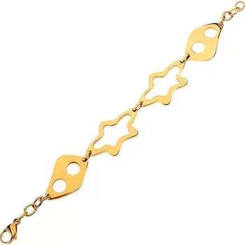 Náramek Náramek z chirurgické oceli zlaté barvy, velké nepravidelné články