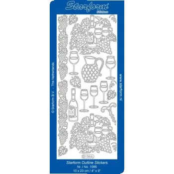 samolepka Obrysové samolepky - Víno - zlaté