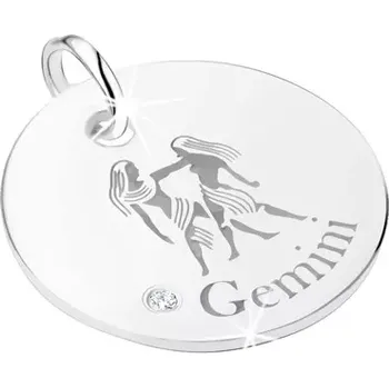 Přívěsek Stříbrný přívěsek 925, znamení zvěrokruhu BLÍŽENCI, čirý zirkon