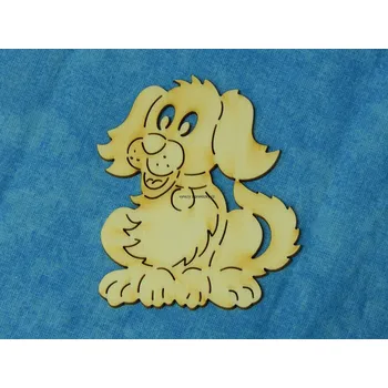 Stavební deska Výřez z překližky, C144/OP10370, ŠŤASTNÝ PEJSEK, 8,5x7,7cm, 1ks