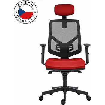 Herní židle Kancelářské ergonomické křeslo Powerton Tina, červené