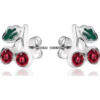 Náušnice Lesklé stříbrrné náušnice 925 - dvě třešně