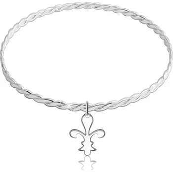 Náramek Navlékací kruhový náramek ze stříbra 925 - symbol Fleur de Lis