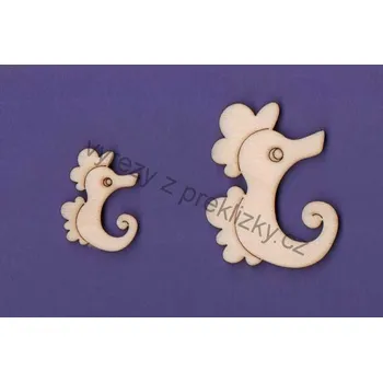 Překližka Výřez z překližky, E50/2, MOŘSKÝ KONÍK-malý, 2,4x3,2cm, 1ks