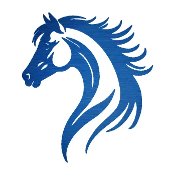 Samolepící dekorace SAMOLEPKA Kůň 106 levá vlající hříva (65 - škrábaný kov modrý) NA AUTO, NÁLEPKA, FÓLIE, POLEP, TUNING, VLASTNÍ TEXT, TISK, AUTOSAMOLEPKY.cz, POLEPY, OBRÁZEK, LOGO, SAMOLEPKY