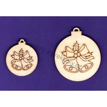 Překližka Výřez z překližky, F01/1, ozdoba, ZVONEČKY-velká, 4,3x5cm, 1ks