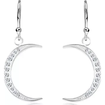 Náušnice Stříbrné 925 náušnice, úzký srpek měsíce vykládaný blýskavými zirkony