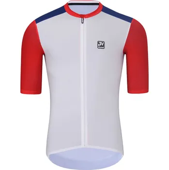 cyklistický dres HOLOKOLO Cyklistický dres s krátkým rukávem - TECHNICAL - bílá/modrá XL