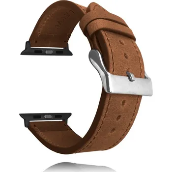 Řemínek na hodinky Hnědý kožený řemínek LAVVU pro APPLE WATCH LSXAEX Šířka řemínku pro Apple Watch: 42-44