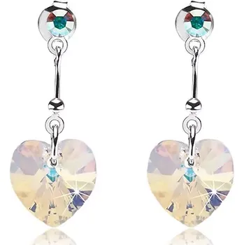 Náušnice Stříbrné 925 náušnice, srdcovitý Swarovského krystal žluté barvy