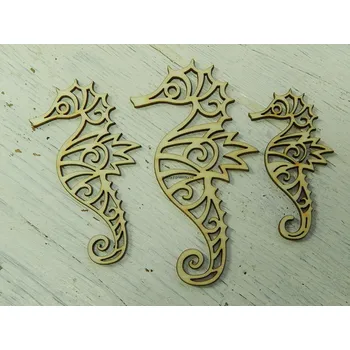 Stavební deska Výřez z překližky, Z98/1, MOŘSKÝ KONÍK-velký, 5x9cm, 1ks