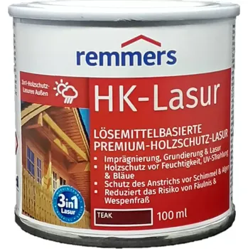 barva a nátěr na dřevo 0,1 l Remmers HK Lazura VZOREK - borovice (Vzorek slabovrstvé lazury na dřevo s šestinásobným ochranným účinkem)