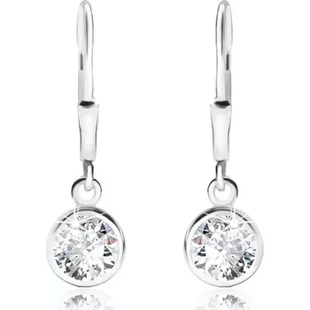Náušnice Náušnice ze stříbra 925, kulatý čirý zirkon, 6 mm