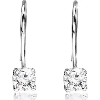 Náušnice Náušnice ze stříbra 925 - kulatý čirý zirkon na háčku, 6 mm