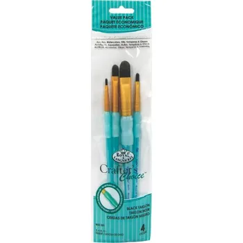 Umělecký štětec Malířské štětce 4ks ,,Black Taklon Filbert " 2,4,8,12