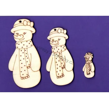 Stavební deska Výřez z překližky, E85/1, MÁMA SNĚHULÁK-střední, 8x3,8cm, 1ks