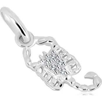 Přívěsek Šperky Eshop Stříbrný přívěsek 925 - čiré zirkony, drobné výřezy, znamení ŠTÍR