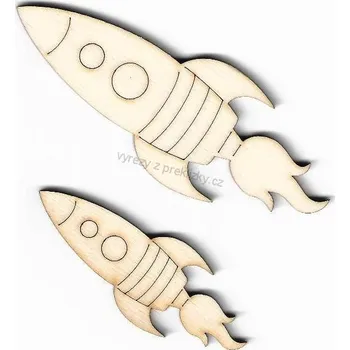 Stavební deska Výřez z překližky, O50/2, RAKETA-malá, 2,7x7cm, 1ks