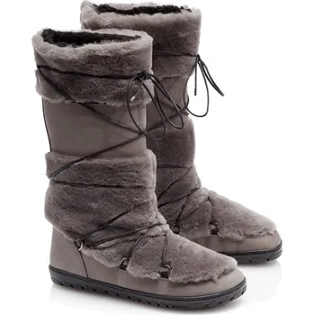 Dámská zimní obuv ZAQQ TORQ Winter 37-43 NAPPA/MERINO Dvouvrstvá hlazená kůže, kožíšek Šedá 42
