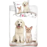 TipTrade s.r.o. Bavlněné povlečení Štěňátko a koťátko 140x200 + 70x90 cm