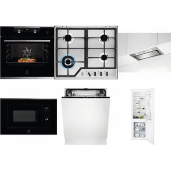 Set domácích spotřebičů ELECTROLUX KODEC75X2 + ELECTROLUX KGS64362XX + ELECTROLUX LFG716X + ELECTROLUX LMS2203EMX + ELECTROLUX EEA27200L + ELECTROLUX ENT6TF18S