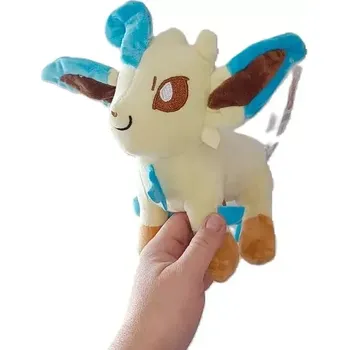 plyšák Plyšová hračka pokémon Leafeon - krémový/modrý