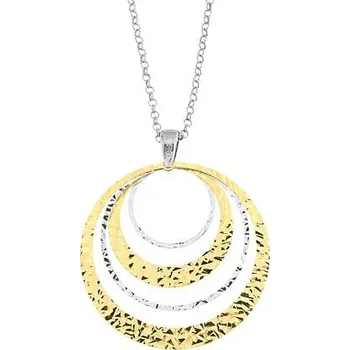 Náhrdelník Stříbrný náhrdelník kroužky zlacený délka náhrdelníku 42+3cm