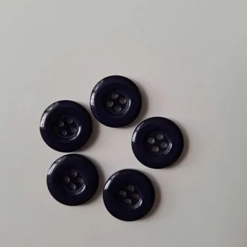 Knoflík Knoflík plastový čtyřdírkový II. - tmavě modro-černá