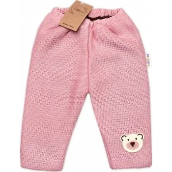 Oteplené pletené kalhoty Teddy Bear, Baby Nellys, dvouvrstvé, růžové, vel. 80/86; 80/86 (12-18m)