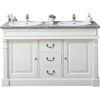 Koupelnový nábytek Koupelnová skříňka pro 2 umyvadla Ava 4001 - bílá/šedá