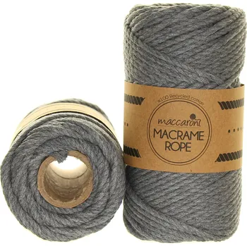 Příze Maccaroni Rope 4 mm tmavě šedá 103