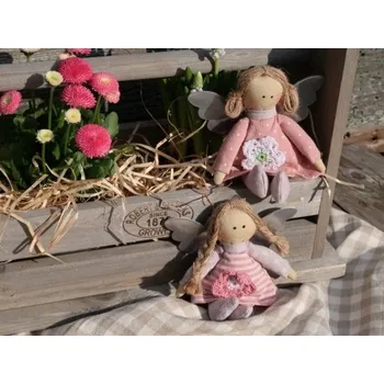 Velikonoční dekorace Andělíček látkový, Varianta Pruhované šaty