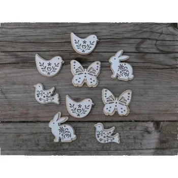 Velikonoční dekorace Přízdoby motýl, ptáček, zajíc - box č. 1