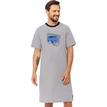 Pánská noční košile Pánská noční košile Victor 1331/32 HOTBERG světlý melír 3XL