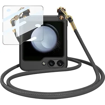 Pouzdro na mobilní telefon GKK 63966 GKK CROSSBODY Ochranný kryt se šňůrkou pro Samsung Galaxy Z Flip 5 5G černý