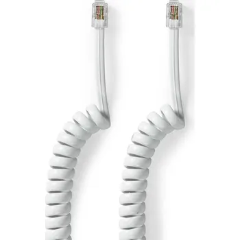 NEDIS Telefonní Kabel | RJ10 Zástrčka | RJ10 Zástrčka | 2.00 m | Provedení kabelu: Kroucený | Typ kabelu: RJ10 | Bílá