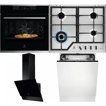 Set domácích spotřebičů ELECTROLUX KOBCS31X + ELECTROLUX KGS64362XX + ELECTROLUX LFV616K + ELECTROLUX EEA27200L