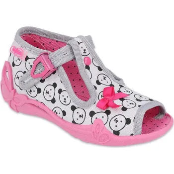 Dívčí bačkory BEFADO 213P129 dívčí bačkorky šedé méďové 18 213P129_18