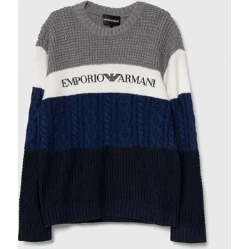 Oblečení a móda Dětský vlněný svetr Emporio Armani 6R4M59.4MHEZ šedá 90X, vel. 142
