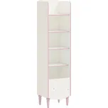 Úzká knihovna Susy - bílá/růžová