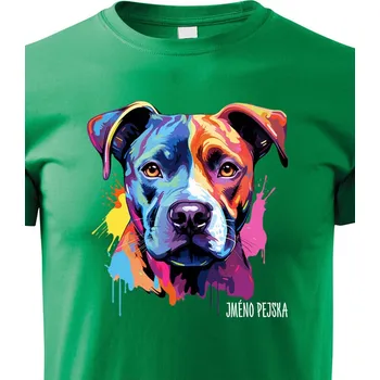 Chlapecké tričko Dětské tričko Americký stafordšírsky teriér, Barva Zelená, Velikost 146 cm/10 roků, Canvas Dětské tričko 2421