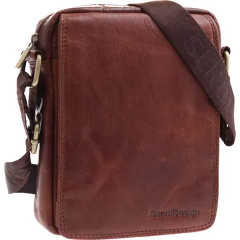 Pánská kožená crossbody taška Sendi Design B-52006 koňakově hnědá