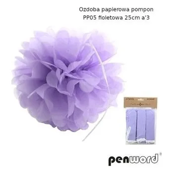 Set školních potřeb Ozdoba papierowa pompon fioletowa 25cm 3szt