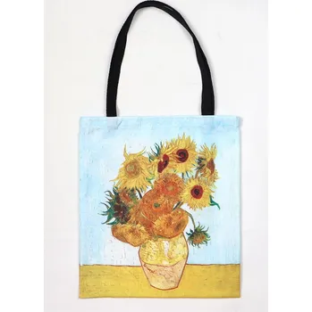 Nákupní taška Bavlissimo Taška s potiskem malby Slunečnice od Vincenta van Gogha